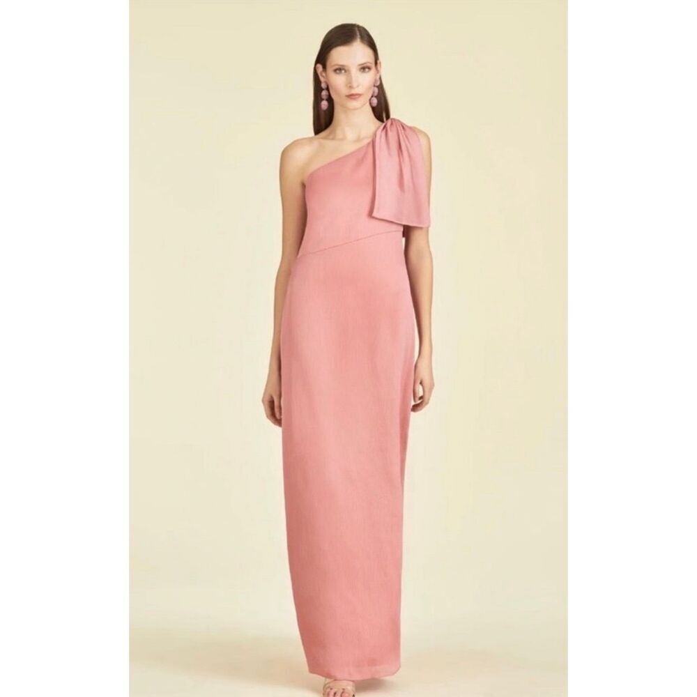 Sachin & Babi Size 0 Chelsea One Shoulder Dress Rouge Pink Formal Gown Elegant